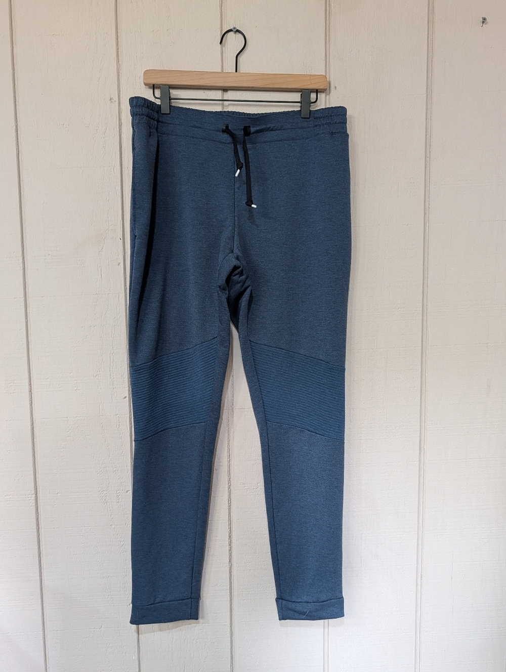 On Running Men's Sweat Pants XL Midnight‎ Blue Moto Ribbed Knee Joggers